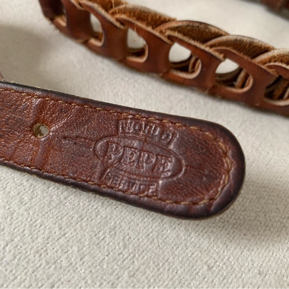 Pepe Brown Leather Belt With Removable Buckle - Picture 5 of 9